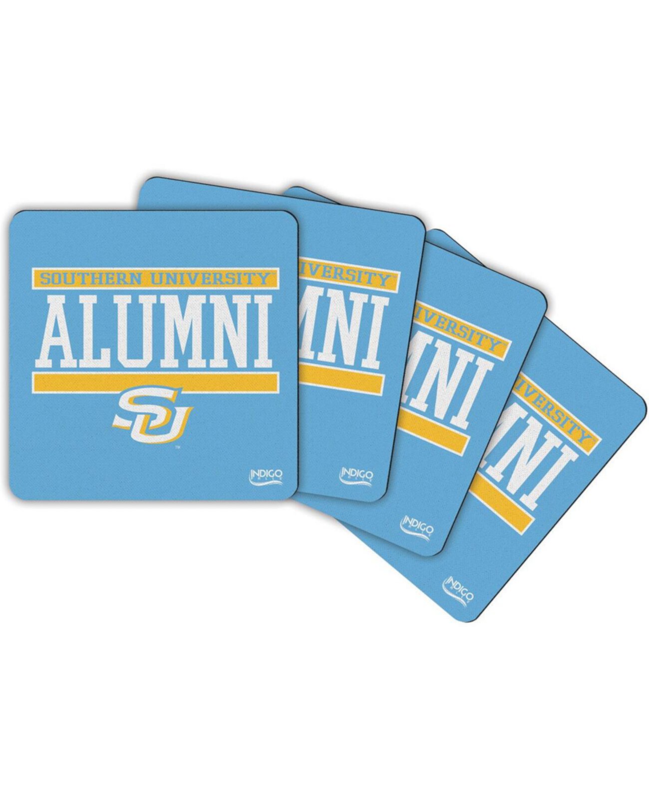 Southern University Jaguars Alumni 4-Pack Neoprene Coaster Set Indigo Falls