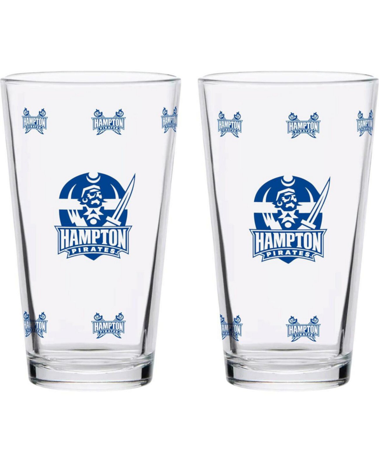 Hampton Pirates Two-Pack Knockout 16oz. Pint Glass Set Indigo Falls