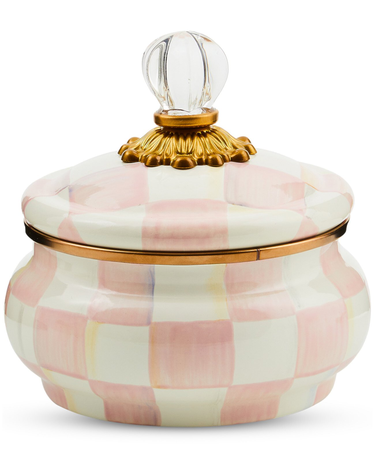 Rosy Check Enameled Steel Squashed Pot MacKenzie-Childs