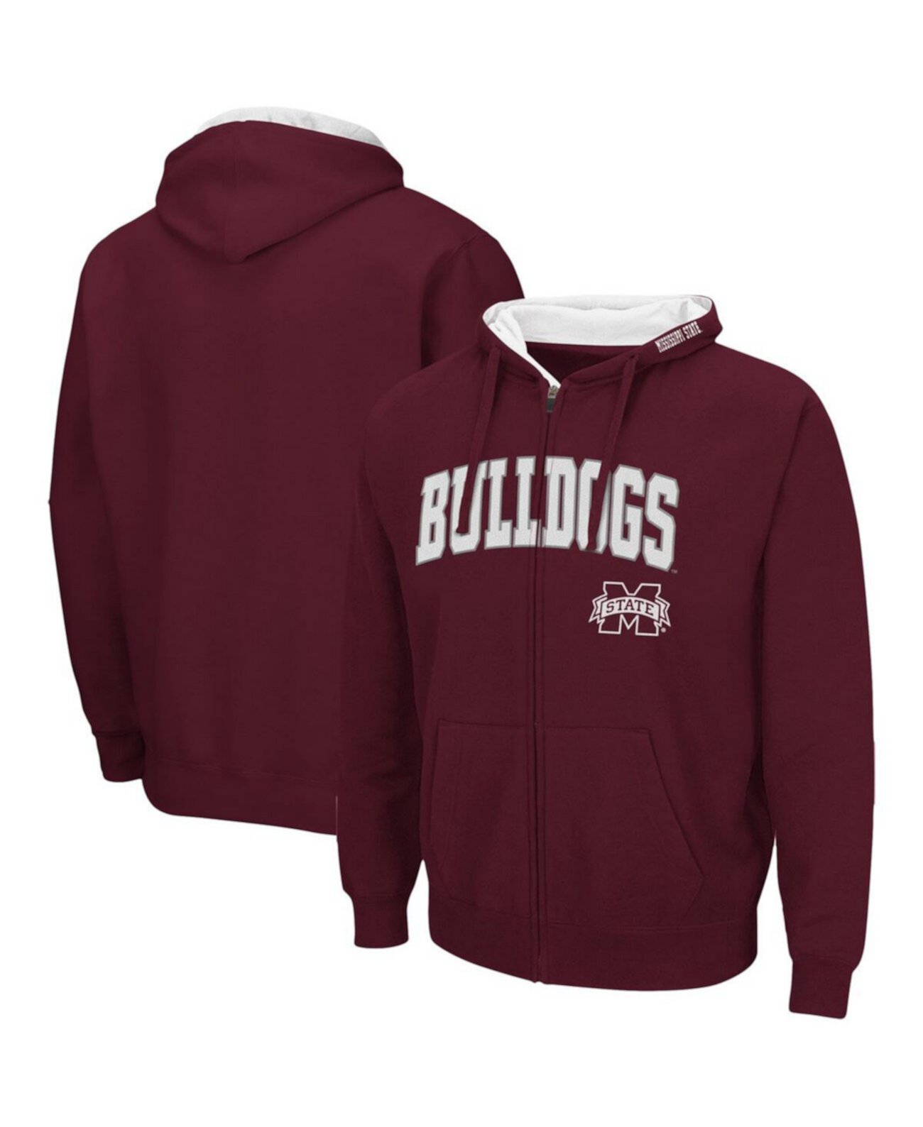 Мужское Худи Colosseum Maroon Mississippi State Bulldogs Arch Logo 3.0 Full-Zip Colosseum