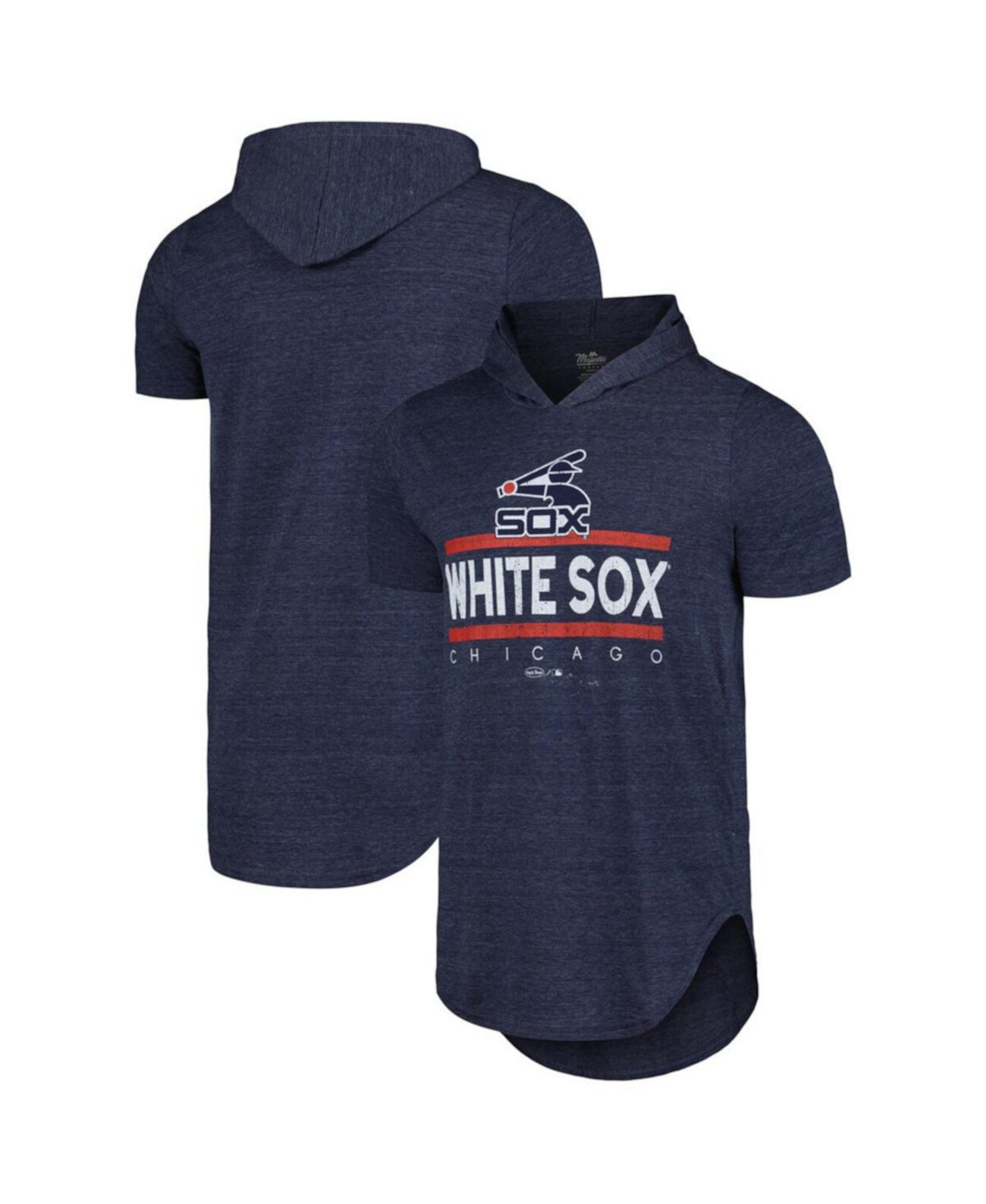 Мужское трикотажное худи-футболка Chicago White Sox с короткими рукавами Majestic