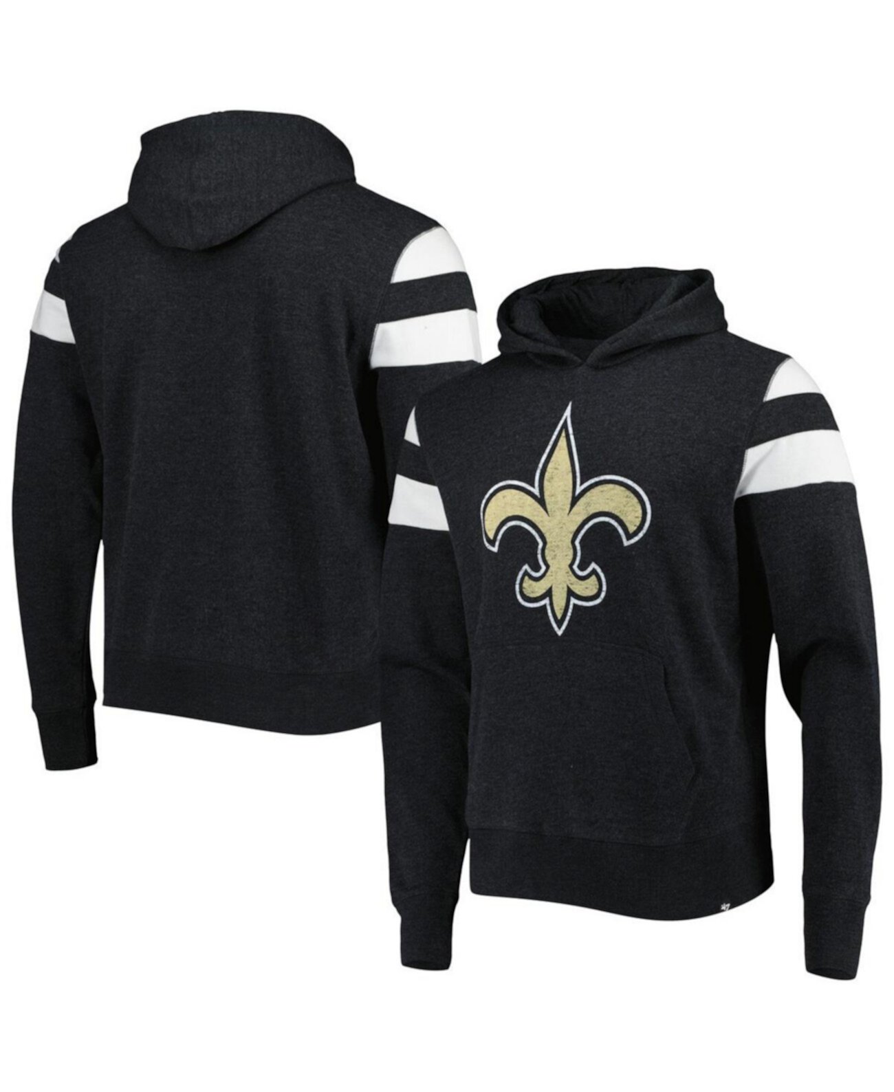 Мужское Худи '47 Brand Heathered Black New Orleans Saints Premier Nico '47 Brand