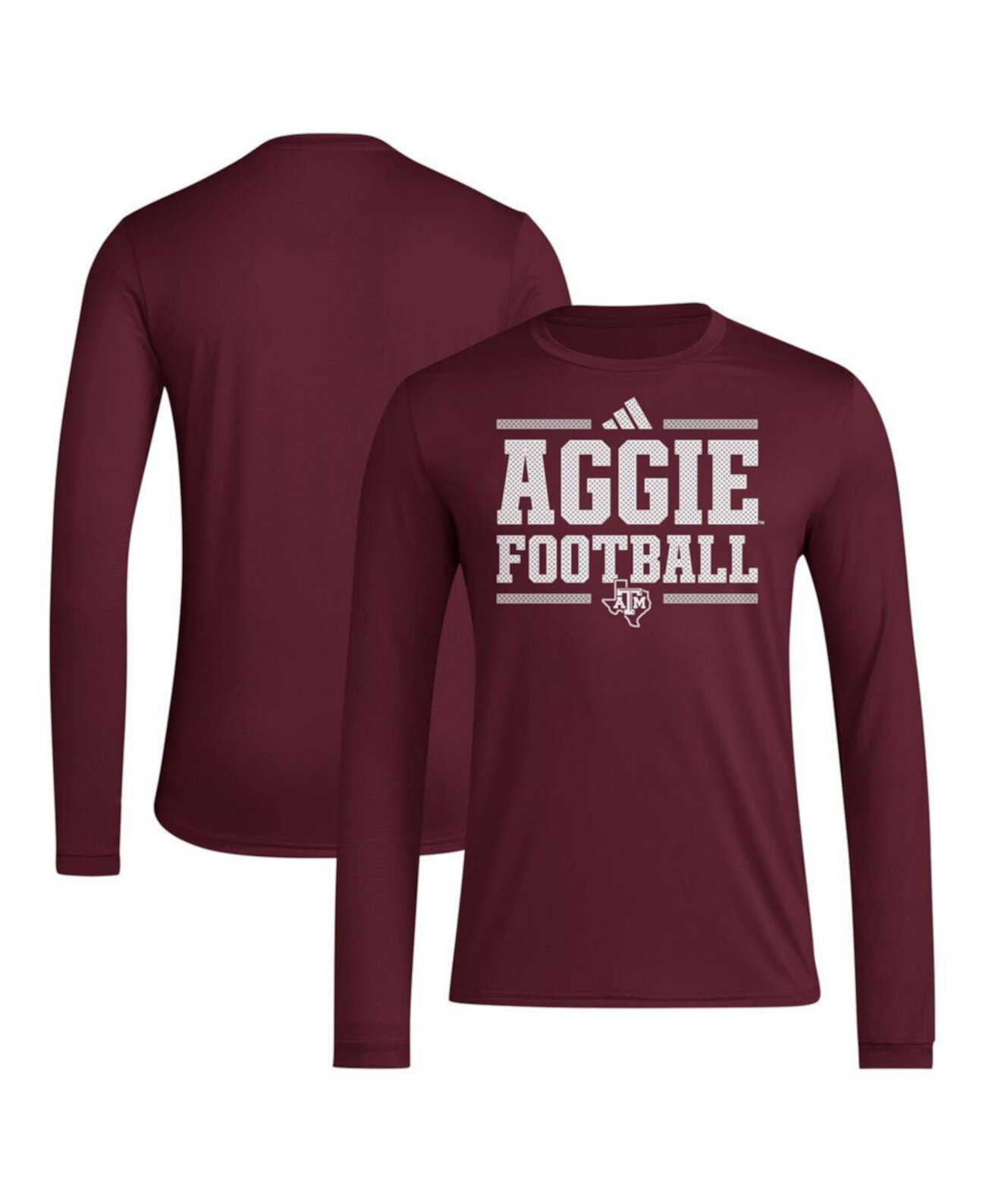 Мужское Джерси Adidas Texas A M Aggies Locker Football Pre-Game AEROREADY с длинным рукавом Adidas