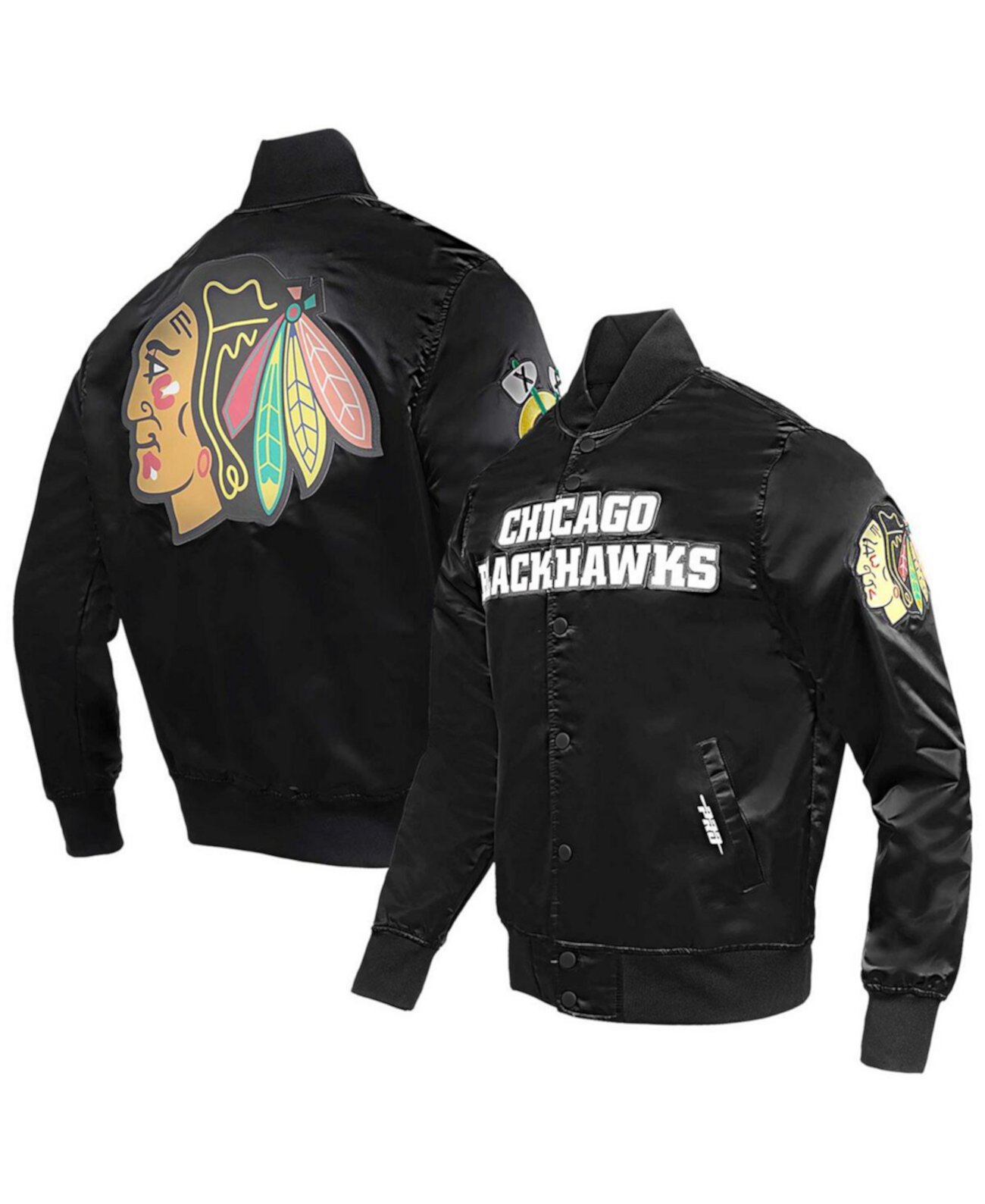 Мужская Повседневная куртка Pro Standard Classic Satin Full-Snap Chicago Blackhawks Pro Standard