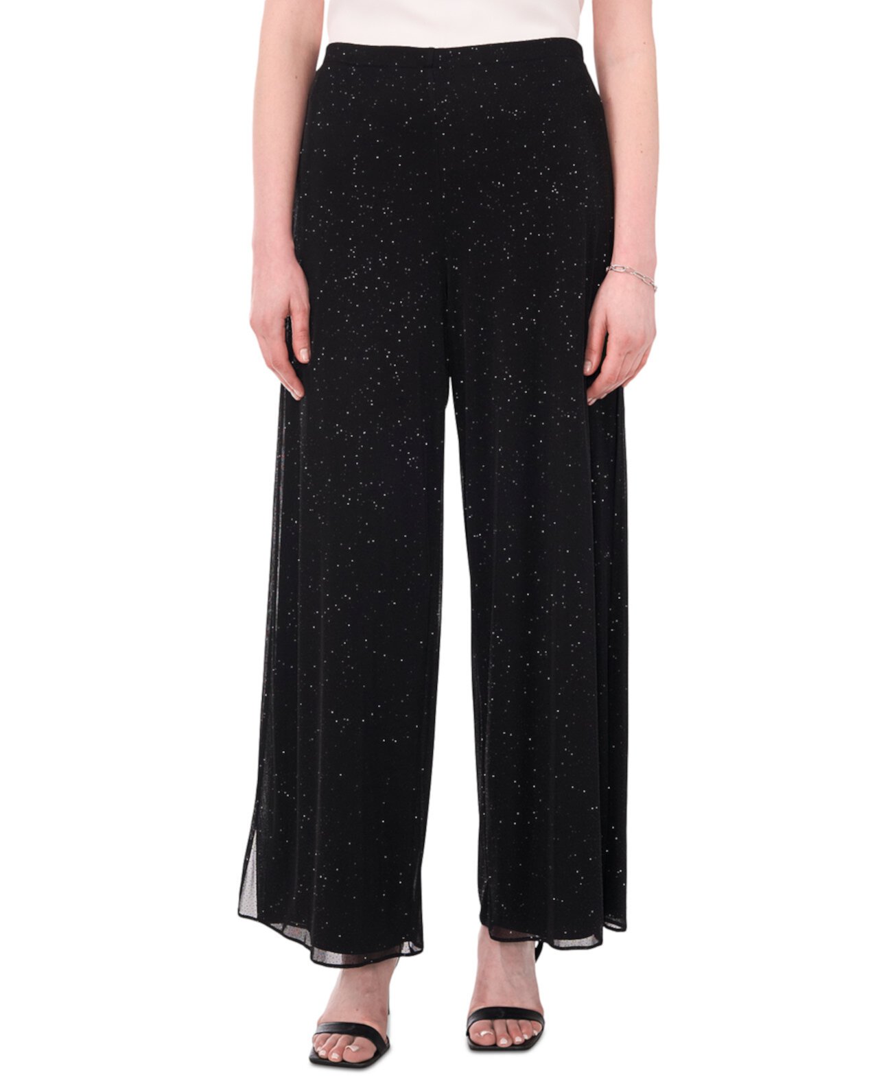 Женские Повседневные брюки MSK Petite Glitter Flare-Leg Side-Slit Pull-On Pants MSK