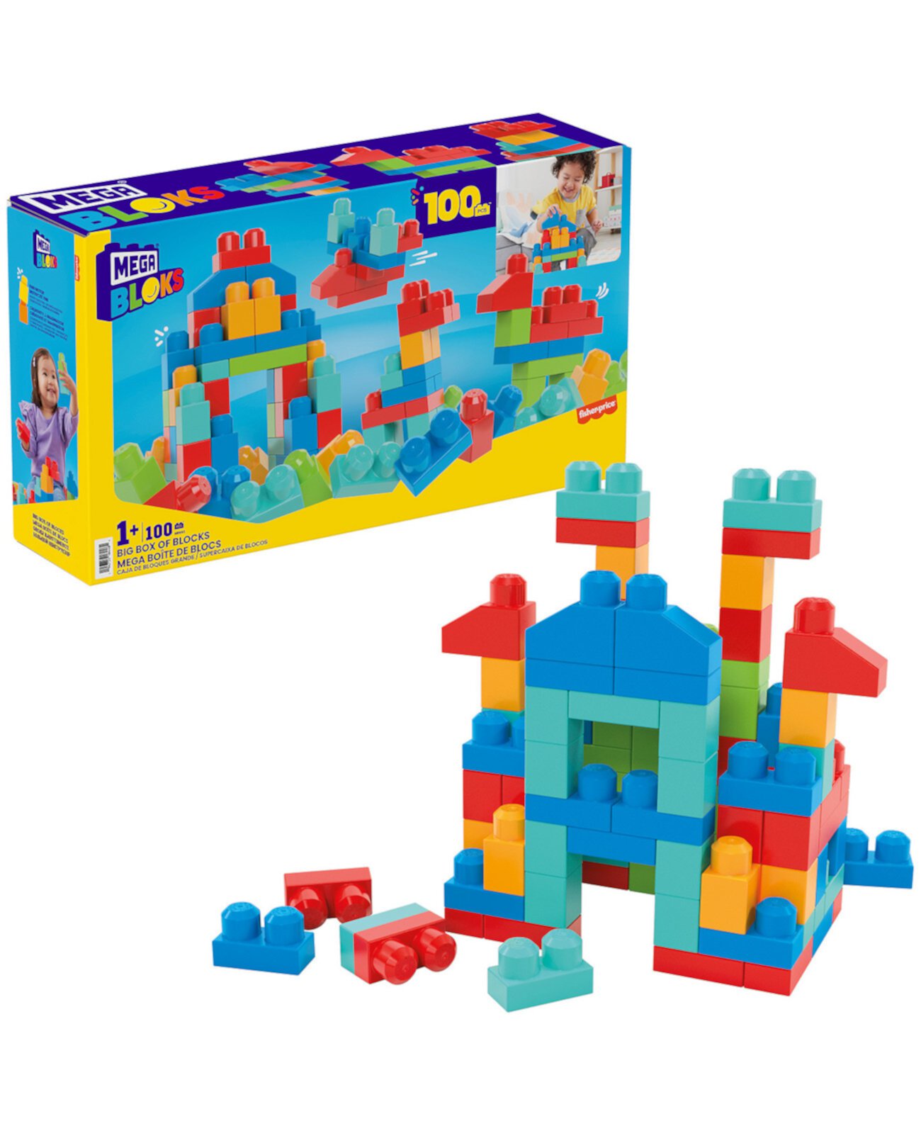 Игра Mega Bloks Fisher-Price Большая коробка кубиков Mega Bloks