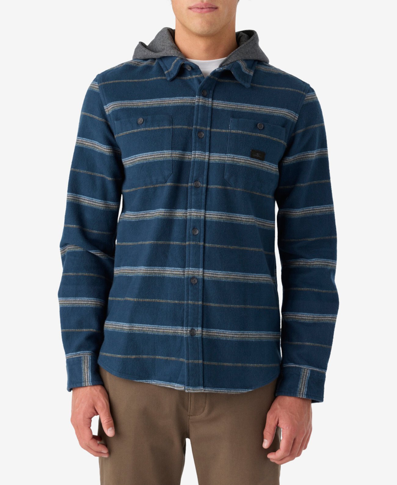 Мужская Повседневная рубашка O'Neill Landmarked Stripe Hooded Flann O'Neill