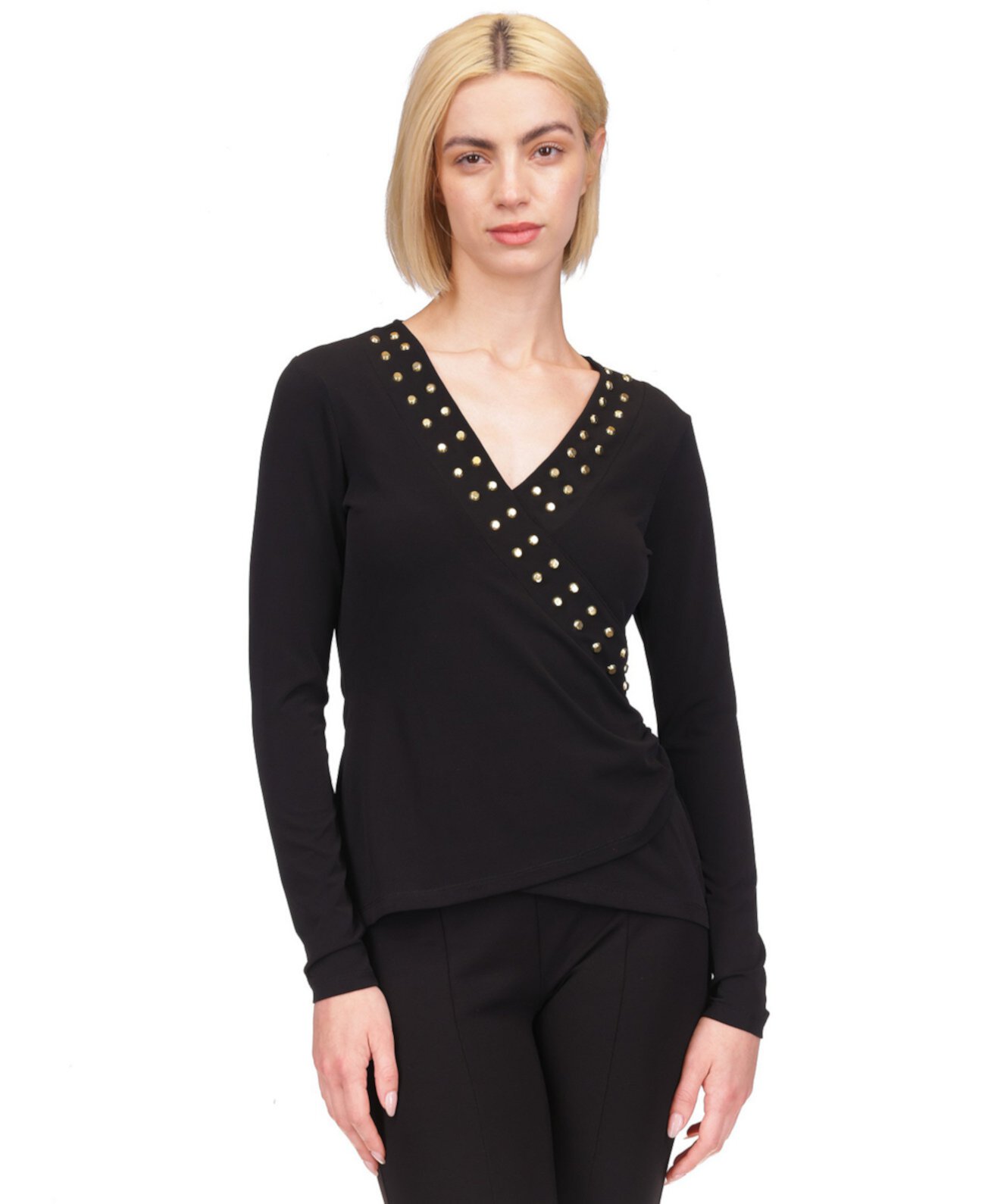 Женская Блузка Michael Kors Astor Studded Faux-Wrap Michael Kors