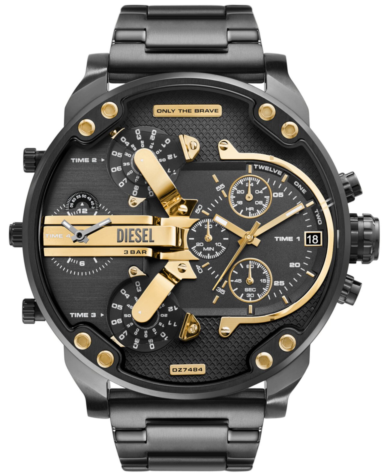 Смарт часы Diesel Mr. Daddy кварцевые хронограф, 57mm, в стальном цвете пистолета Diesel