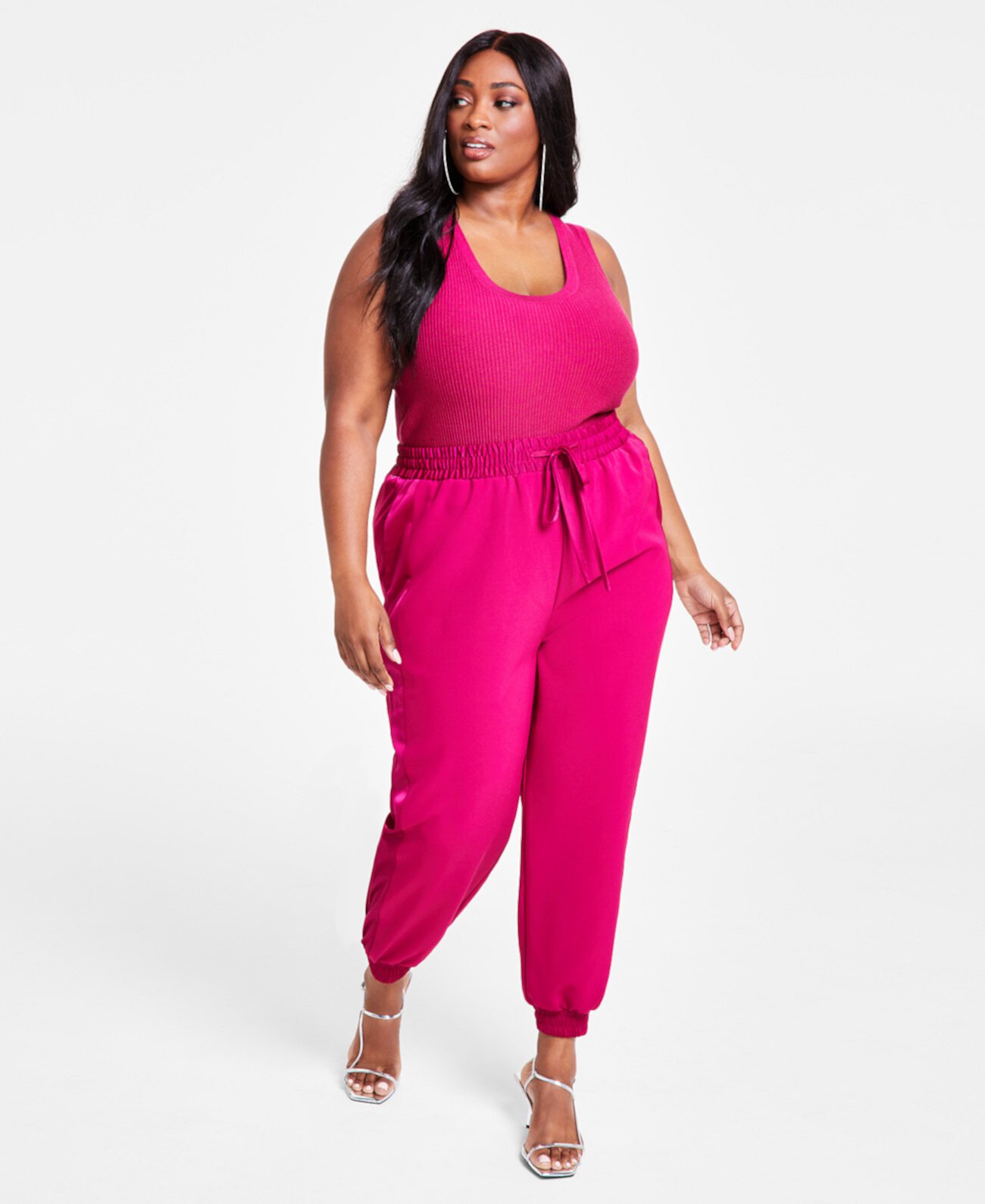 Trendy Plus Size Wide-Leg Joggers Nina Parker