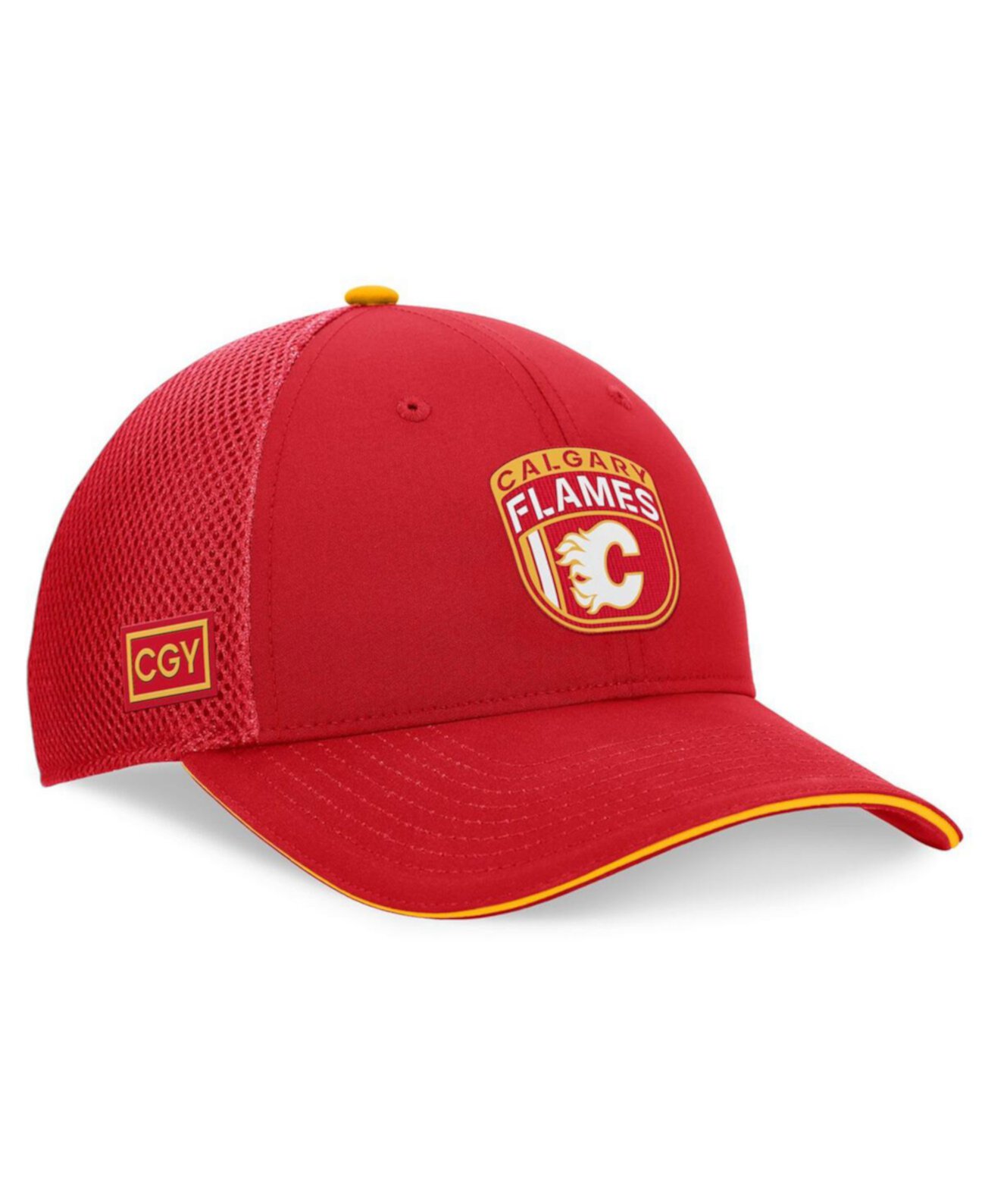 Красная кепка с логотипом Calgary Flames из драфта НХЛ 2024, регулируемая Fanatics