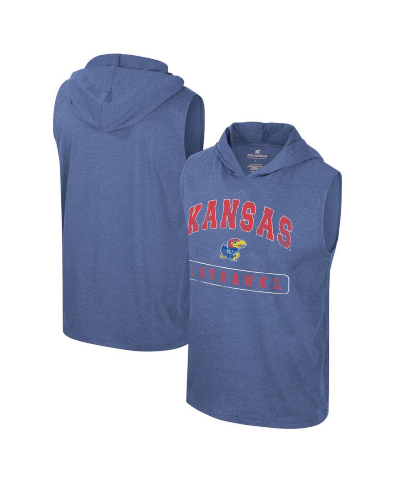 Мужская Джерси Colosseum Kansas Jayhawks Varsity Безрукавная Толстовка Colosseum