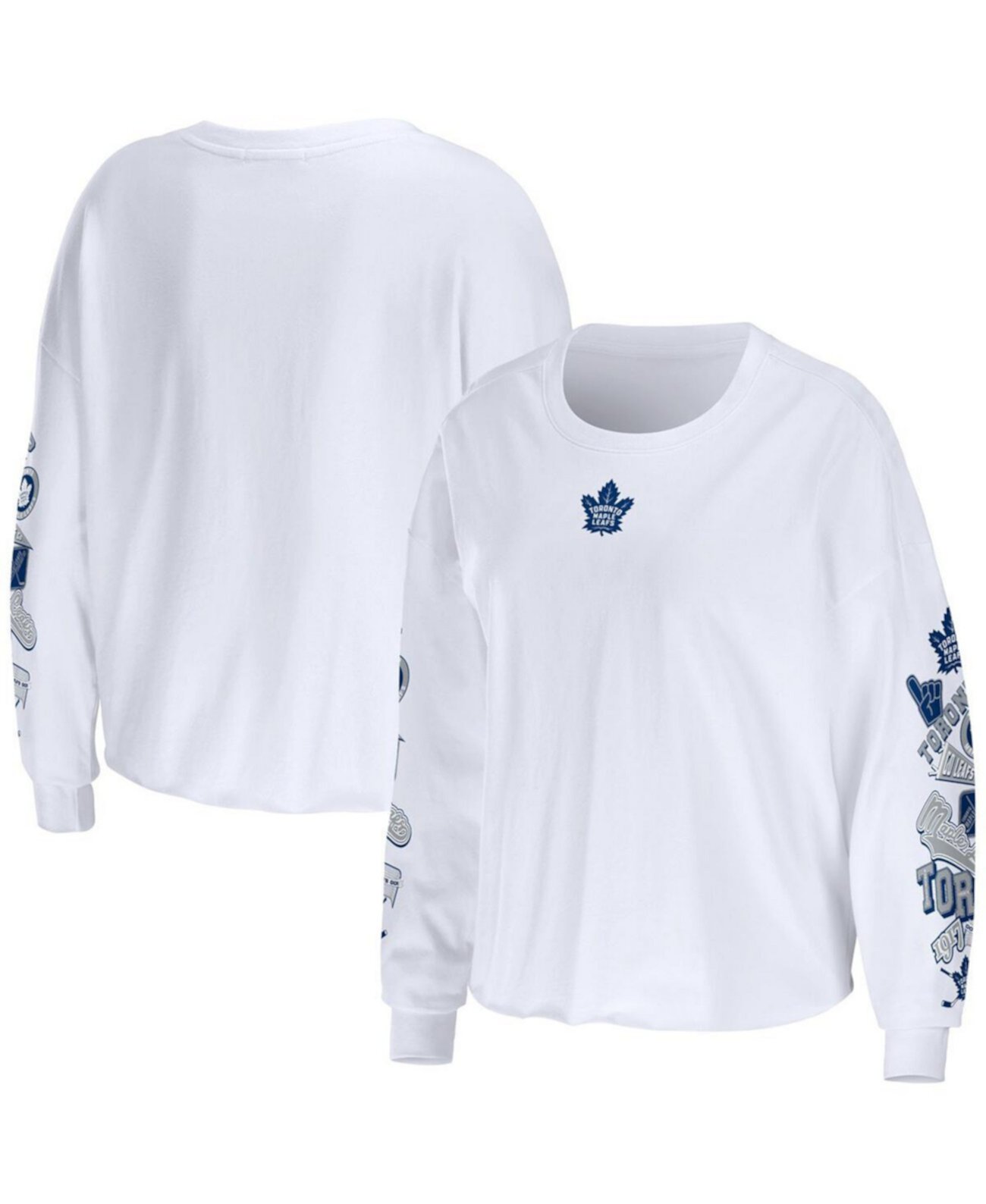 Женская Джерси WEAR by Erin Andrews Celebration Cropped Long Sleeve T-shirt WEAR by Erin Andrews