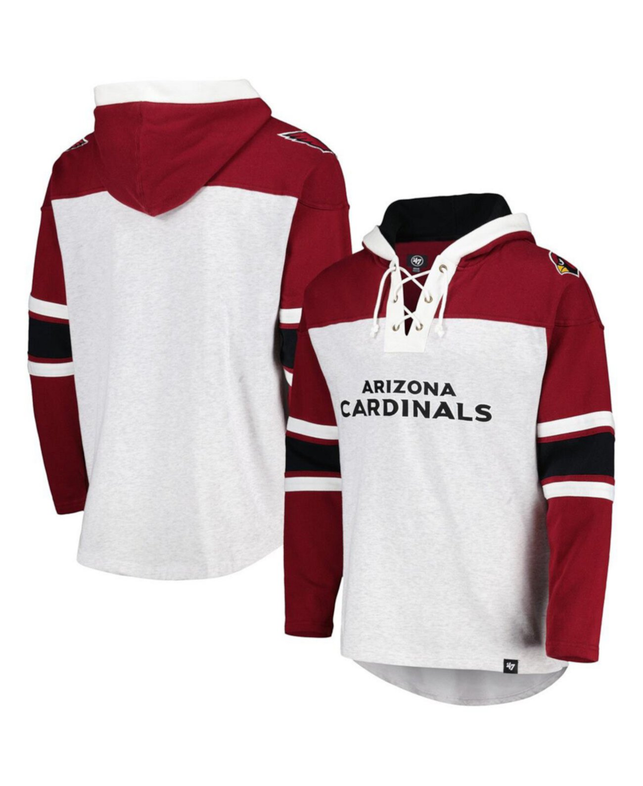 Мужской Пуловер '47 Brand Arizona Cardinals Heather Gray Gridiron '47 Brand