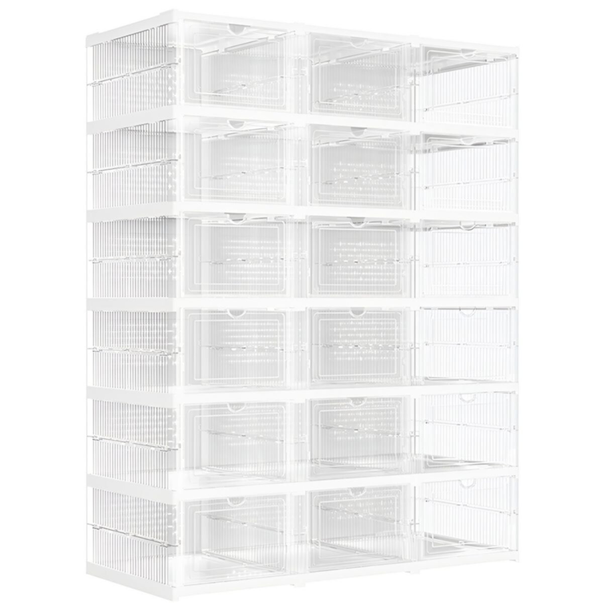 Space-Saving Stackable Shoe Boxes with Clear Front Door  Easy Assembly Shoe Storage Solution Slickblue