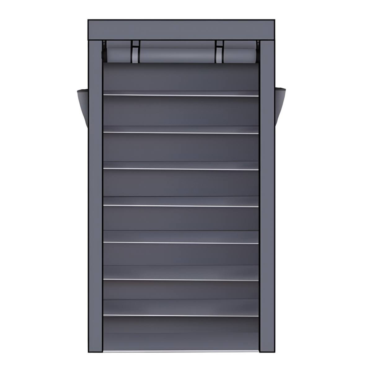 10 Tiers Shoe Rack With Dustproof Cover Closet Shoe Storage Cabinet Organizer - Grey Slickblue