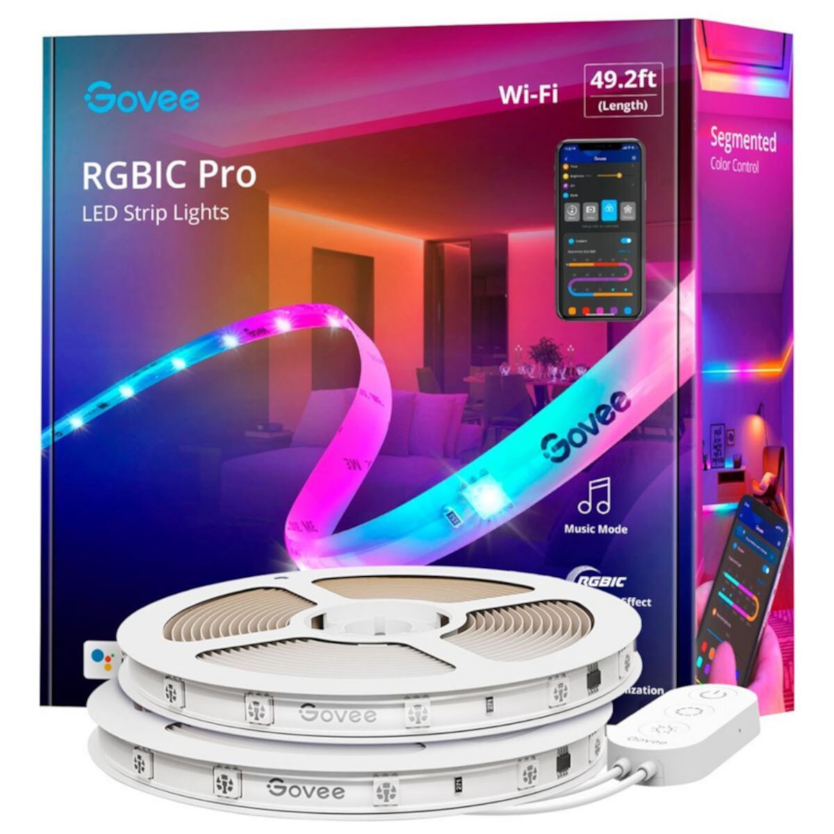 Govee 49.2ft Wi-Fi RGBIC LED Strip Light Govee