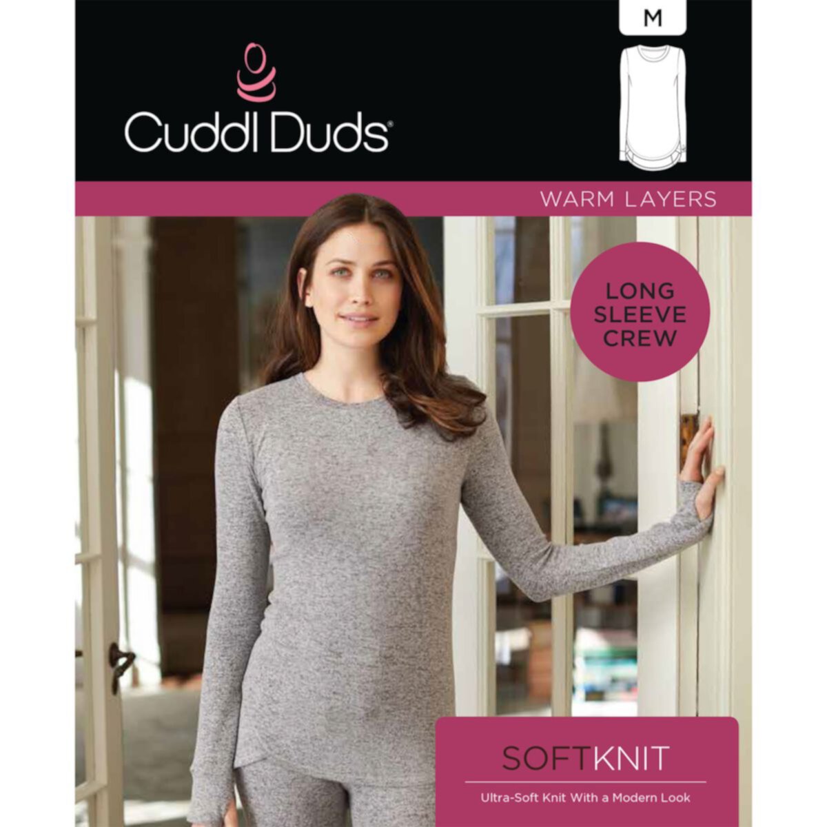 Женский уютный свитер с длинными рукавами и вырезом лодочка от Cuddl Duds® Cuddl Duds