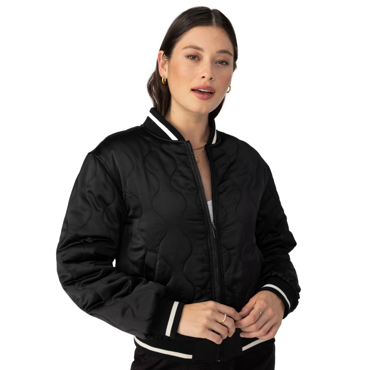 Женская Повседневные куртки Modern Supply by Sanctuary Satin Quilted Bomber Jacket Modern Supply by Sanctuary