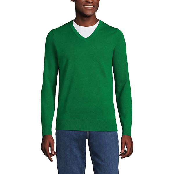 Мужской Свитер Lands' End Fine Gauge Cotton V-Neck Lands' End