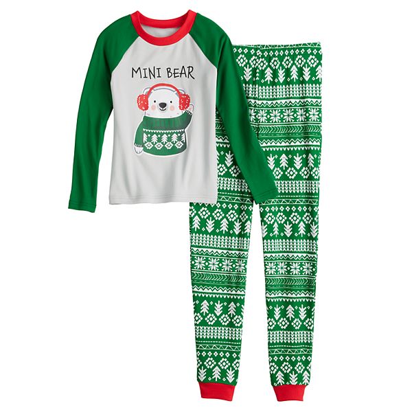 Мальчиковая Детские пижамы Jammies For Your Families Bear Top & Bottoms Pajama Set Jammies For Your Families