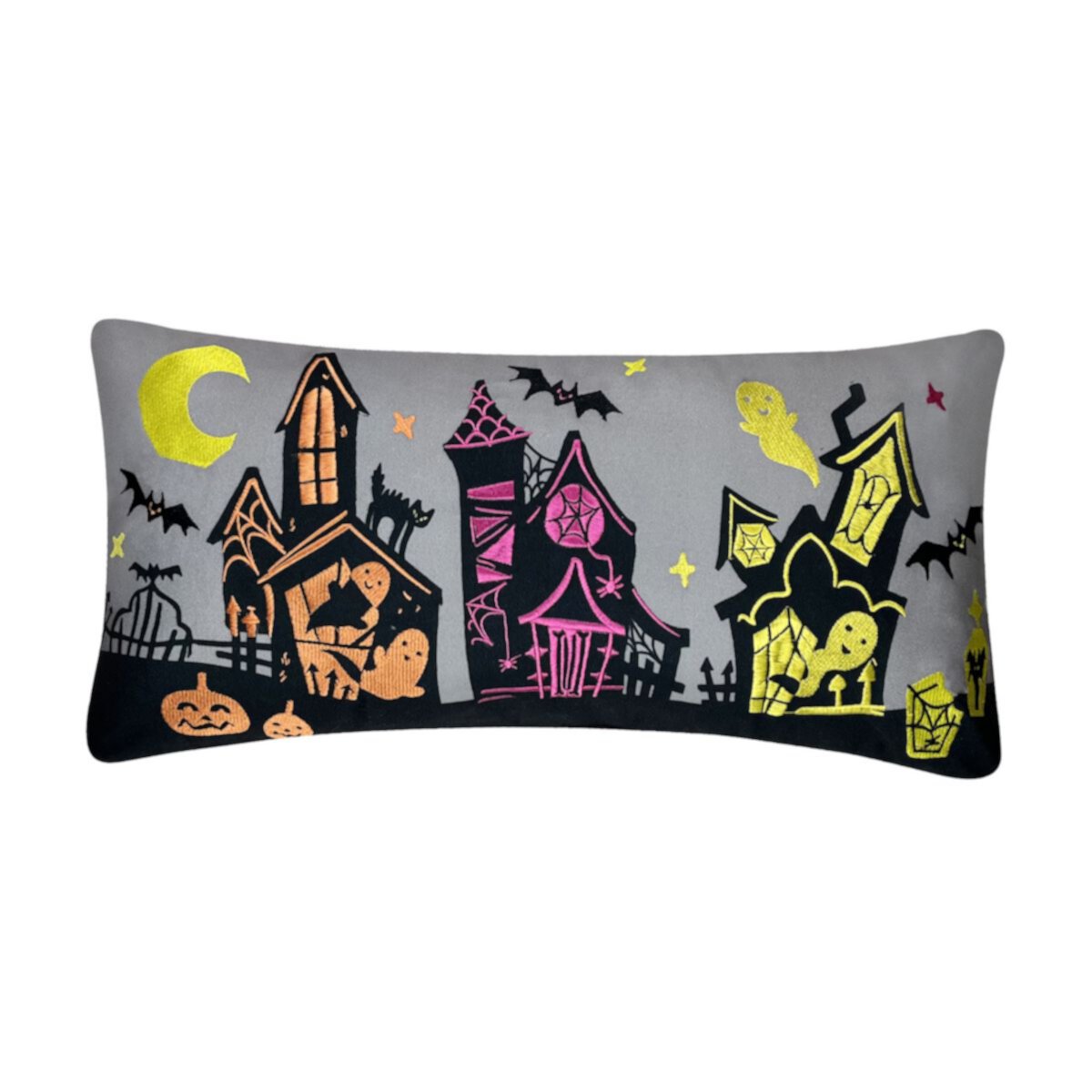 Celebrate Together™ Halloween Grey Haunted Village Decorative Throw Pillow Celebrate Together