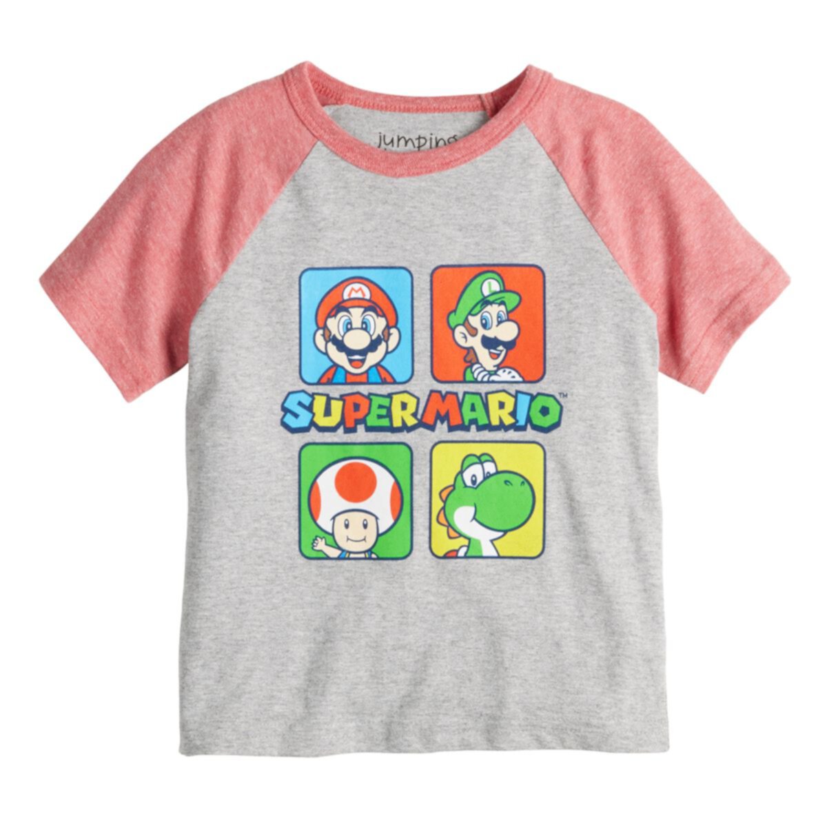 Детская Рубашка Jumping Beans Nintendo Super Mario Raglan Graphic Tee Jumping Beans