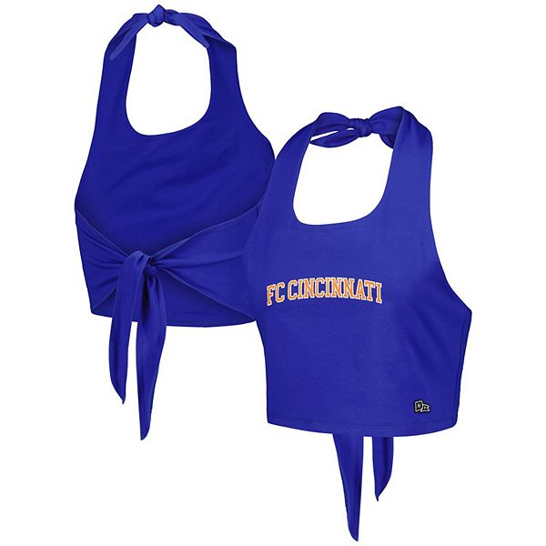 Женская Футболка Hype And Vice Blue FC Cincinnati Tailgate Halter Cropped Top Hype And Vice