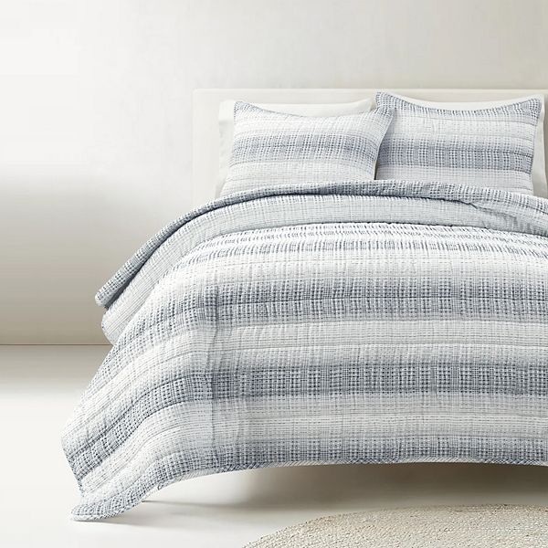 Lush Decor Yarn Dyed Textured Stripe Waffle Quilt Set Lush Décor