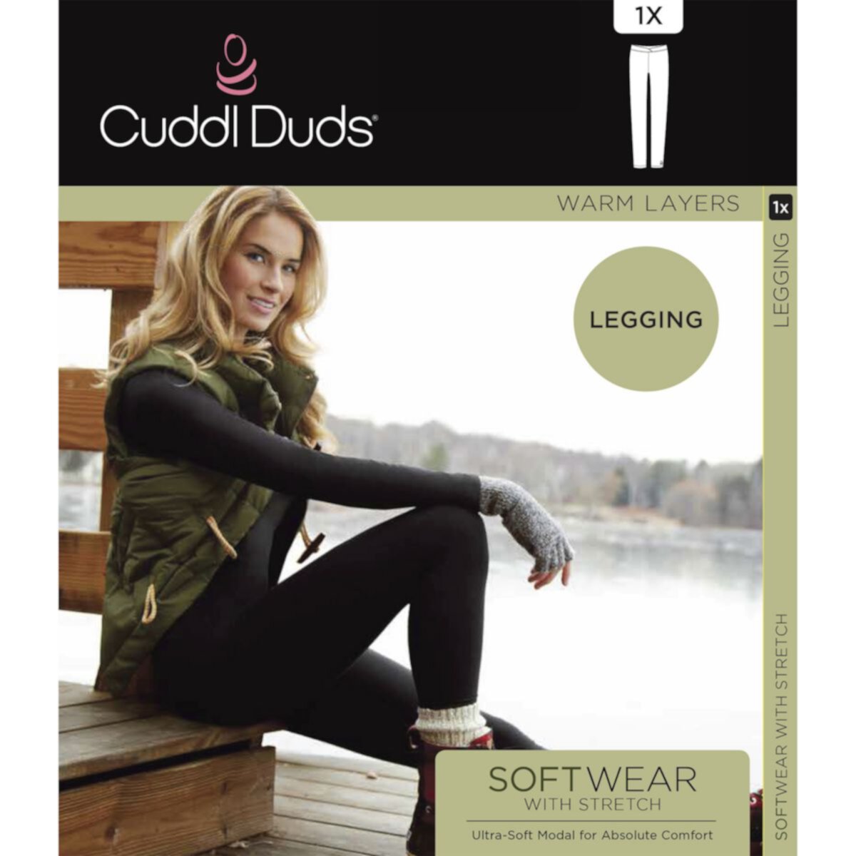 Женские Повседневные брюки Cuddl Duds Stretch Softwear Высокая талия Леггинсы Cuddl Duds