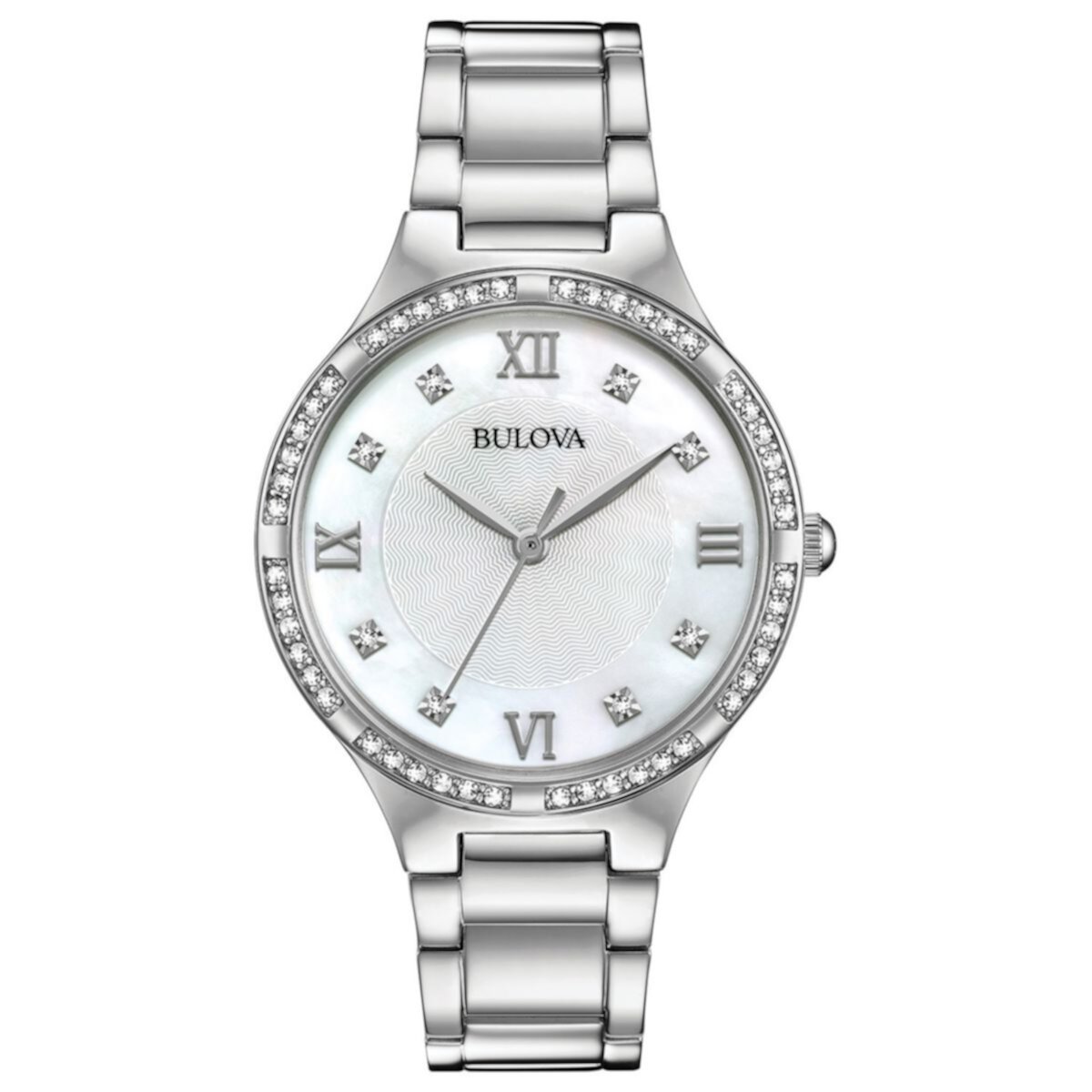 Механические часы Bulova Women's Classic с кристаллическим акцентом и перламутровым циферблатом - 96L262 Bulova