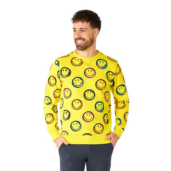 Мужской свитшот OppoSuits Smiley Smudge с круглым вырезом, из хлопка и полиэстера OppoSuits