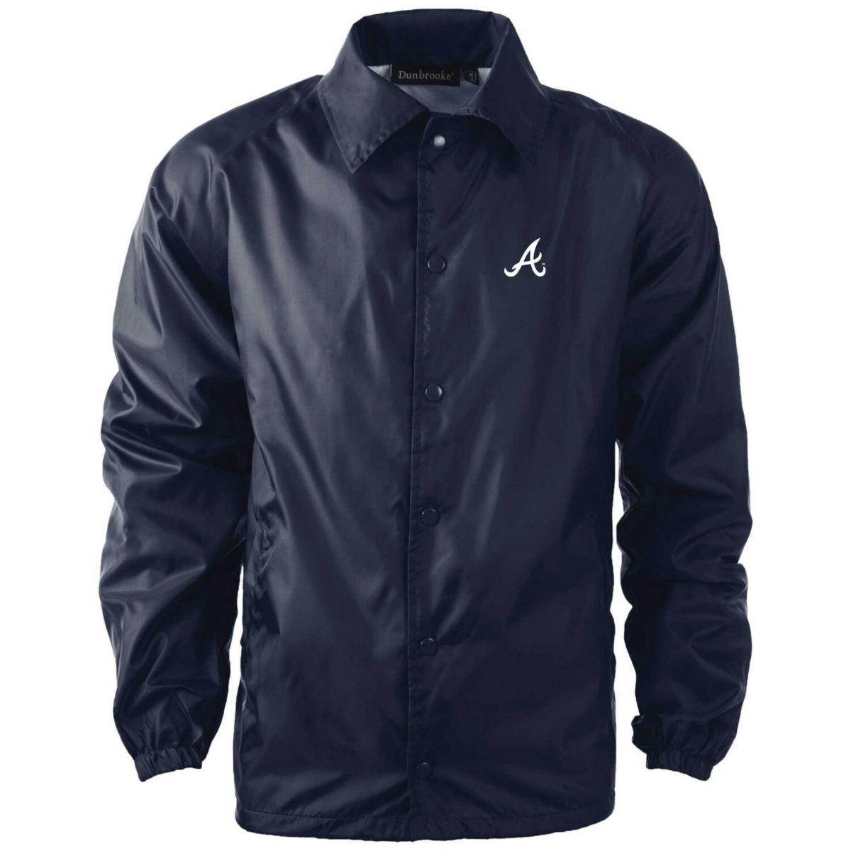 Мужская Повседневная куртка Dunbrooke Нави Atlanta Braves Coach's Raglan Full-Snap Windbreaker Dunbrooke