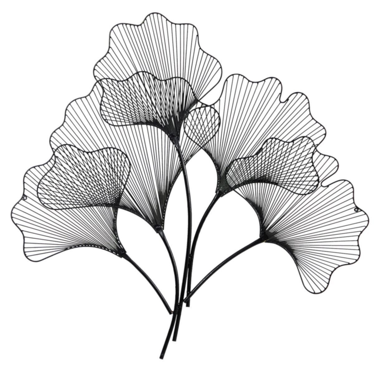 35” Modern Ginkgo Leaf Metal Wall Art Decor Slickblue