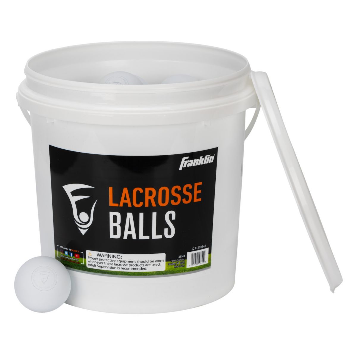 Мяч для упражнений Franklin Sports Lacrosse Balls Bucket, 40 шт. Franklin Sports