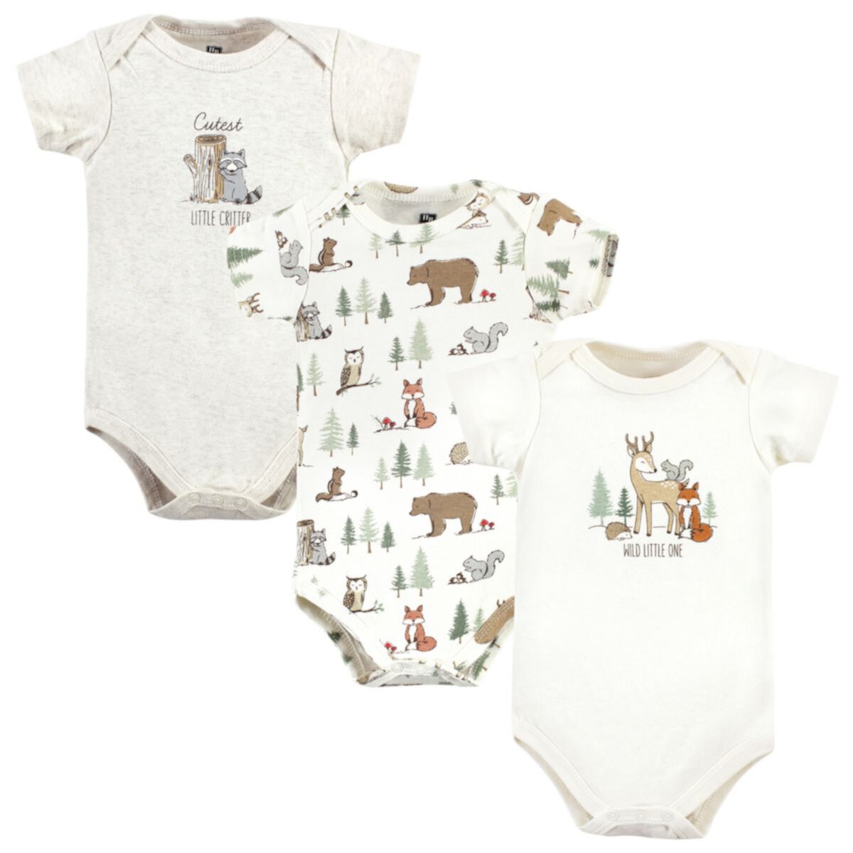 Универсальные Детские Боди Hudson Baby Forest Animals 3-Pack Hudson Baby