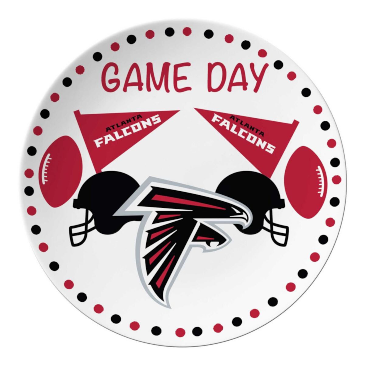 Atlanta Falcons Game Day Round Plate Unbranded