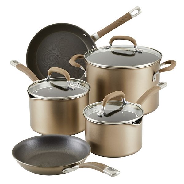 Circulon Premier Professional Non-Stick Cookware Induction Pots & Pans 8-piece Set Bronze Circulon