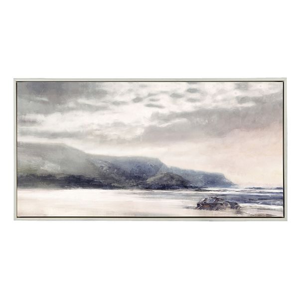 Madison Park Moody Coast Hand Embellished Landscape Framed Canvas Wall Art Madison Park