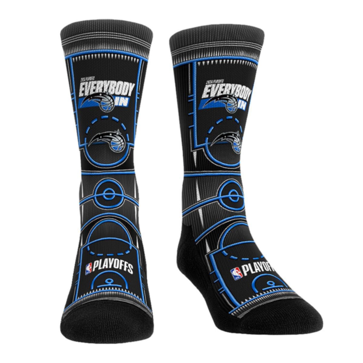 Синие носки Rock Em Socks с символикой Orlando Magic для плей-офф НБА 2024 года Rock Em Socks