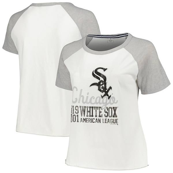 Большая футболка-реглан Chicago White Sox от Soft as a Grape, графическая, с коротким рукавом Soft As A Grape