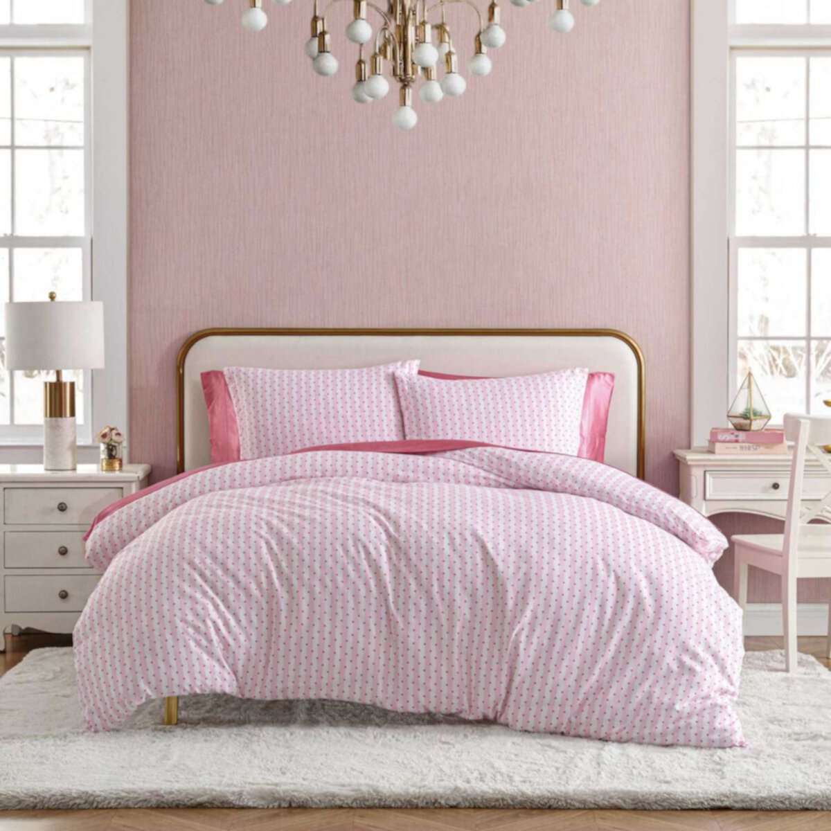 Betsey Johnson Wonderland Stripe Pink Duvet Set Betsey Johnson