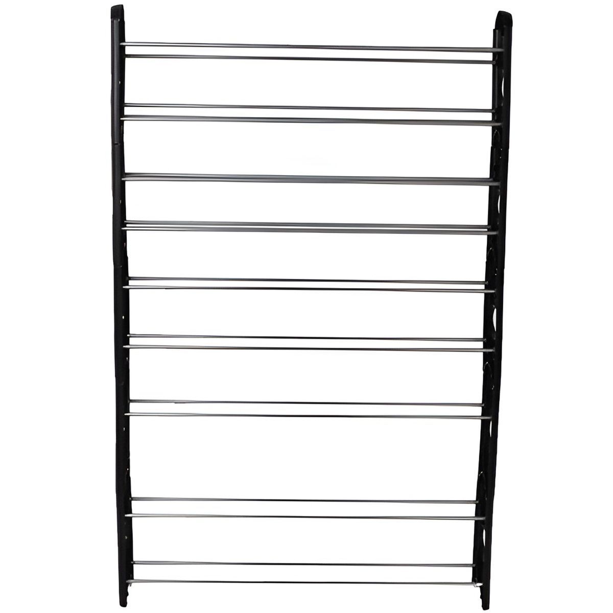 10-tier Adjustable Steel & Plastic Shoe Rack for 50-Pairs-of-Shoes, Black & Silver Slickblue