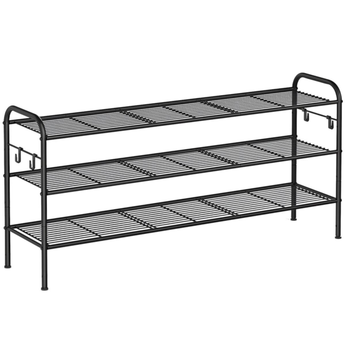 Metal Shoe Shelf Storage With  Side Hooks Slickblue