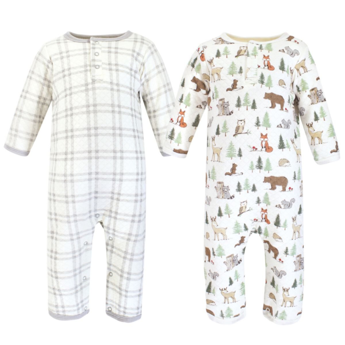 Комплекты Одежды Hudson Baby Premium Quilted Coveralls, Лесные Животные Hudson Baby