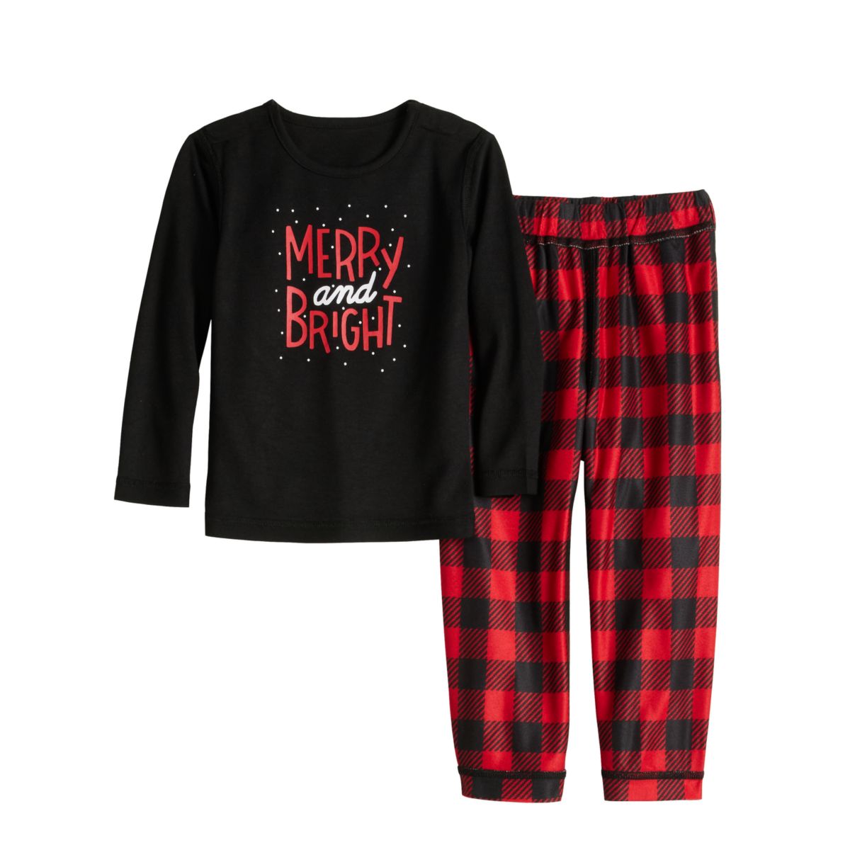 Детские Пижамы Jammies For Your Families Adaptive Merry & Bright Buffalo Plaid Top & Bottoms Jammies For Your Families