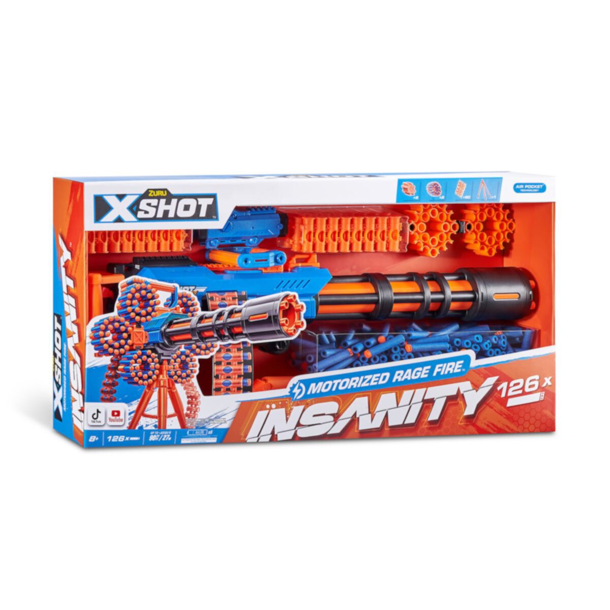 Уличная игрушка X-SHOT Insanity Series Motorized Rage Fire Gatlin Gun Unbranded