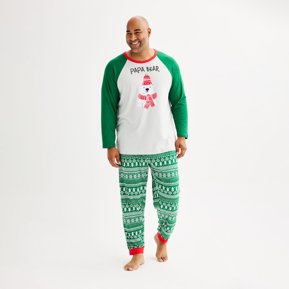 Мужские Пижамы Cuddl Duds Big & Tall Jammies For Your Families® Пижамы с медведем Cuddl Duds