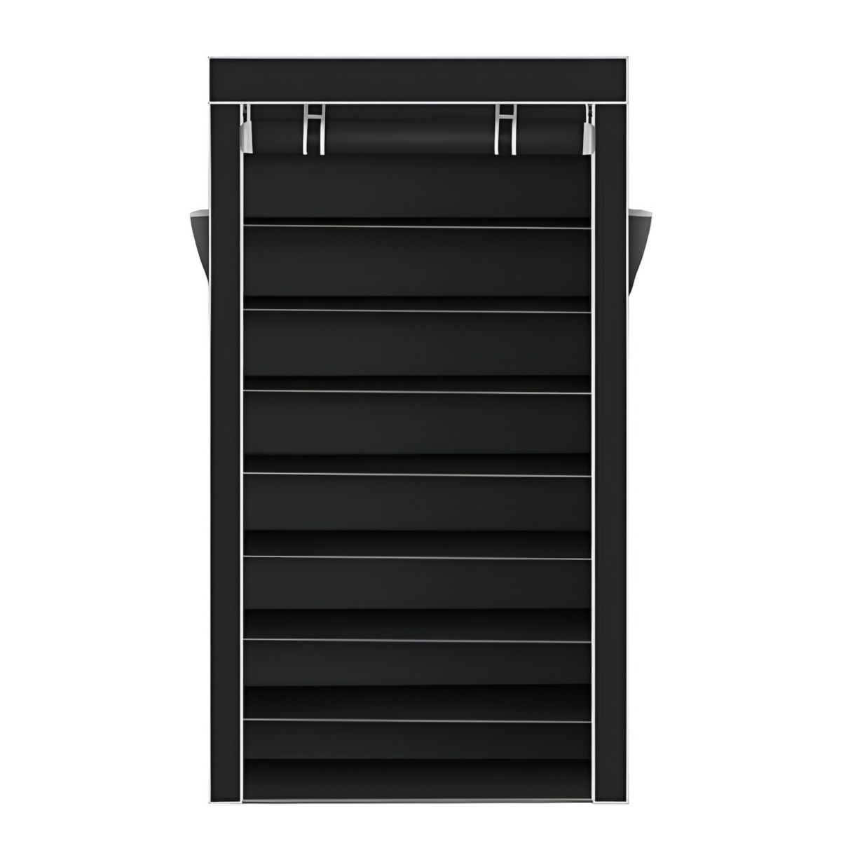 10 Tiers Shoe Rack With Dustproof Cover Closet Shoe Storage Cabinet Organizer - Black Slickblue