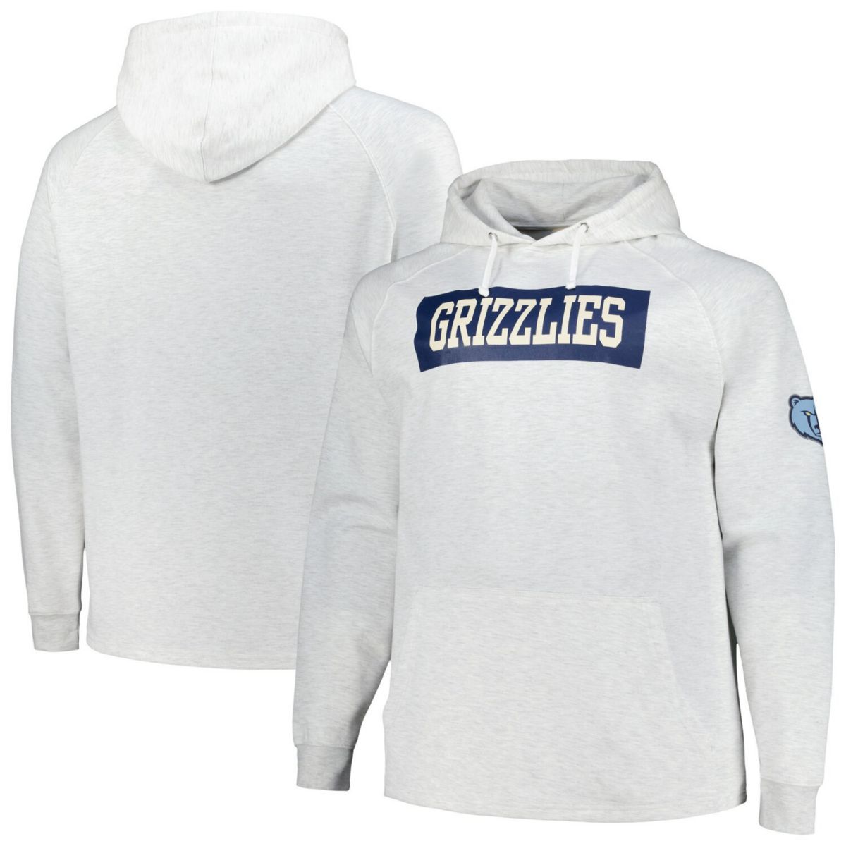 Мужская Толстовка Fanatics Memphis Grizzlies Big & Tall Raglan Tri-Blend Fanatics Brands - White Label